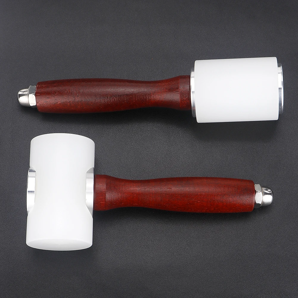 1Pcs Leather Carve Hammer Nylon Hammers Mallet Wood Handle For Leathercraft Punch Printing Percussion DIY Tool Hammer