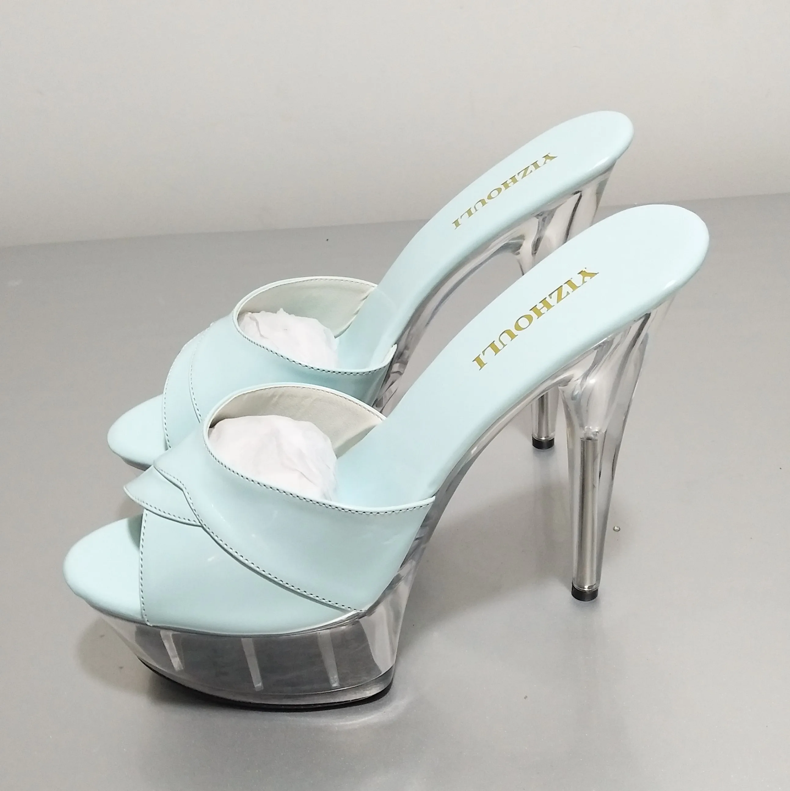 

Sexy princess with thick soles 15cm crystal soles, 6 inch sexy high heels for summer wedding banquet dance shoes