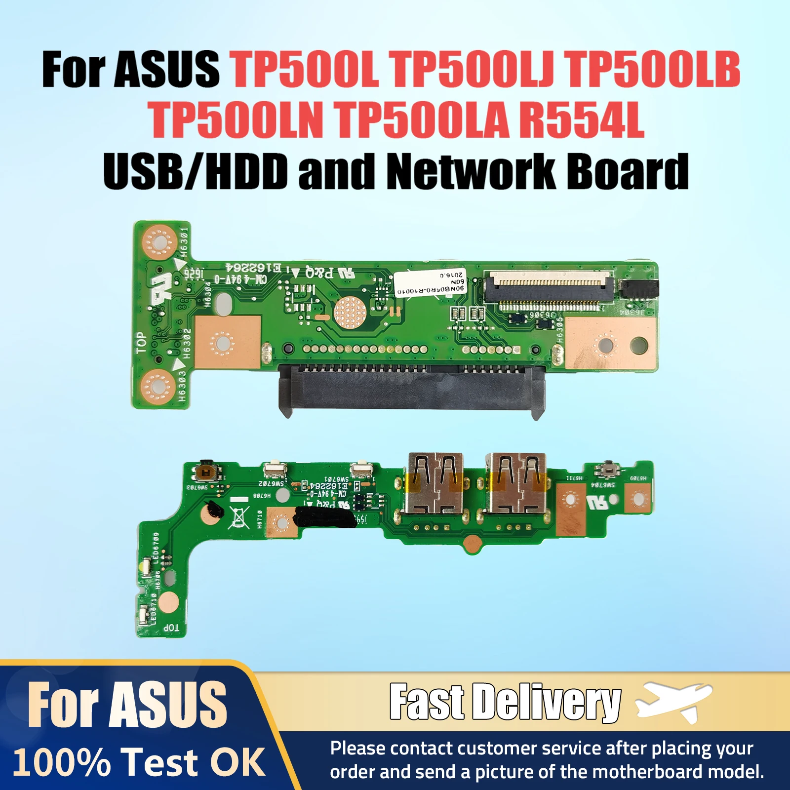 For ASUS TP500L TP500LJ TP500LB TP500LN TP500LA R554L USB/HDD Connector Board and Network board 100% Tested Fast Ship