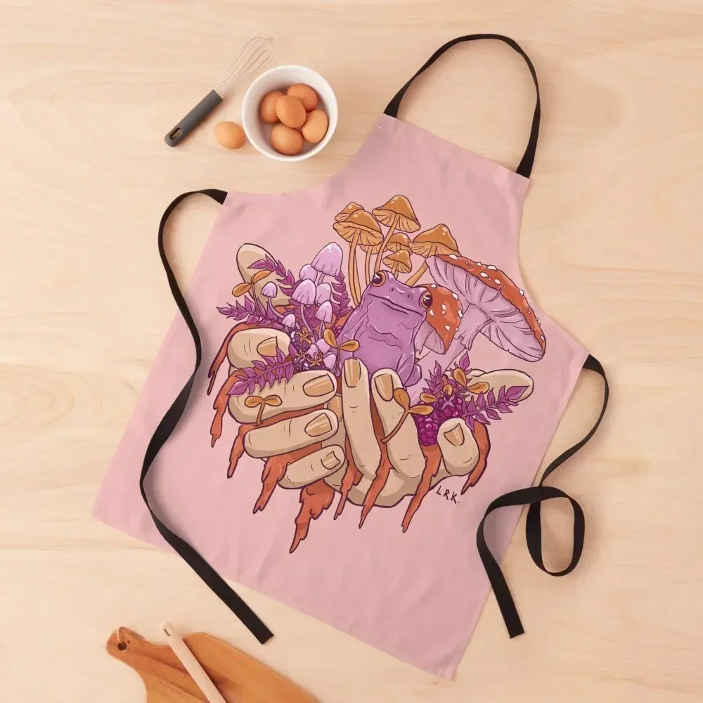 

Sapphic Toadstool Frog Handful Apron For Kitchen painting Apron