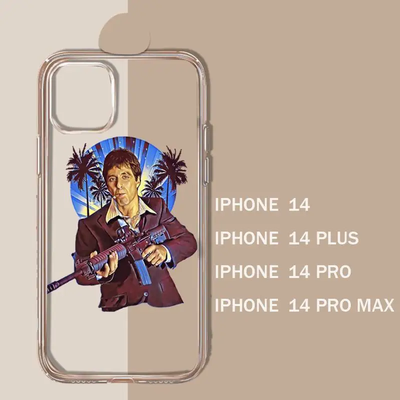 Scarface 1983 film Al Pacino Phone Case Transparent soft For iphone 11 13 12 14 15 pro max mini plus