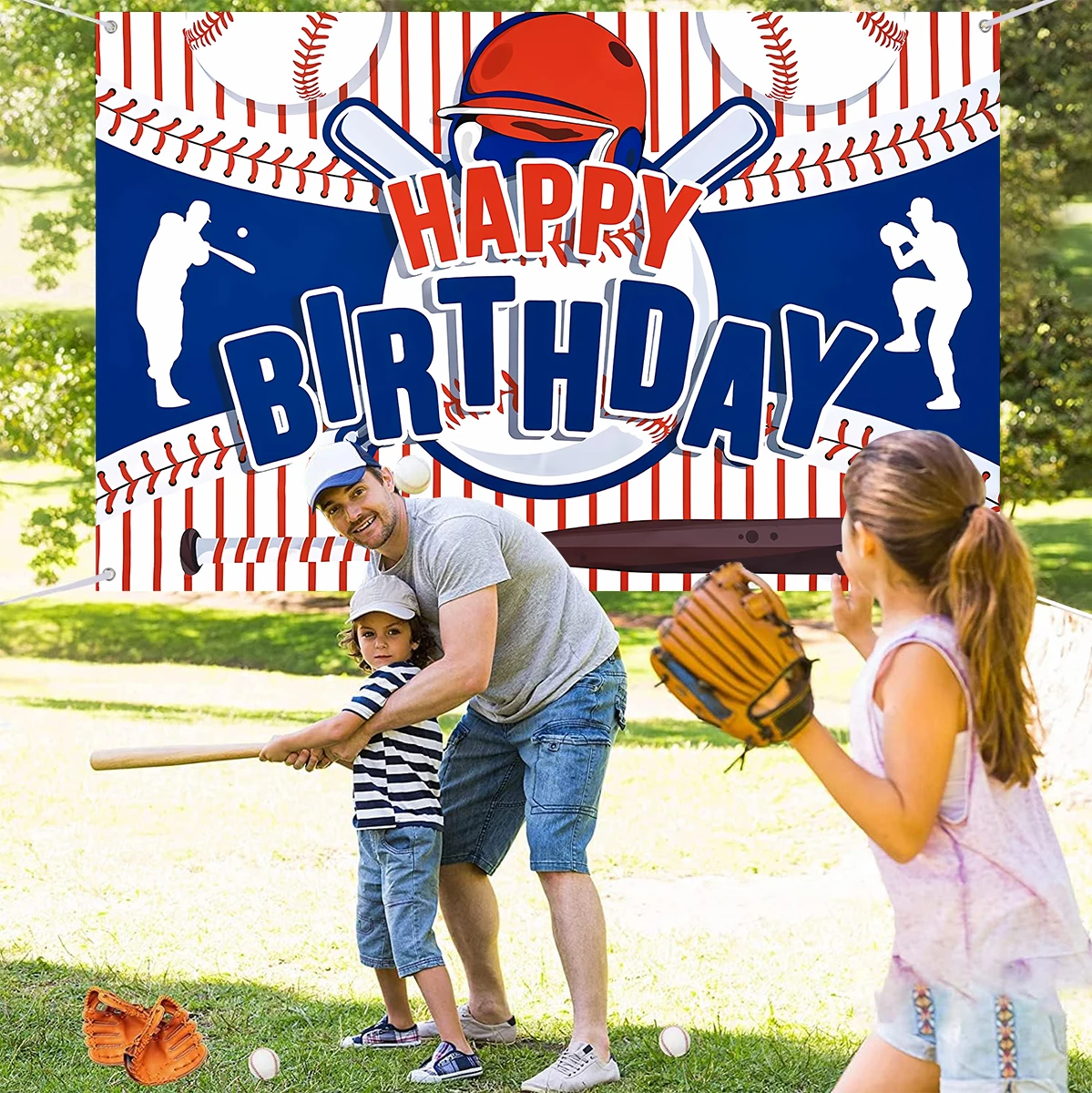 Baseball Party Decorations Happy Birthday Backdrop for Boys Kids Sport Themed Birthday Banner Baseball Birthday Party Supplies