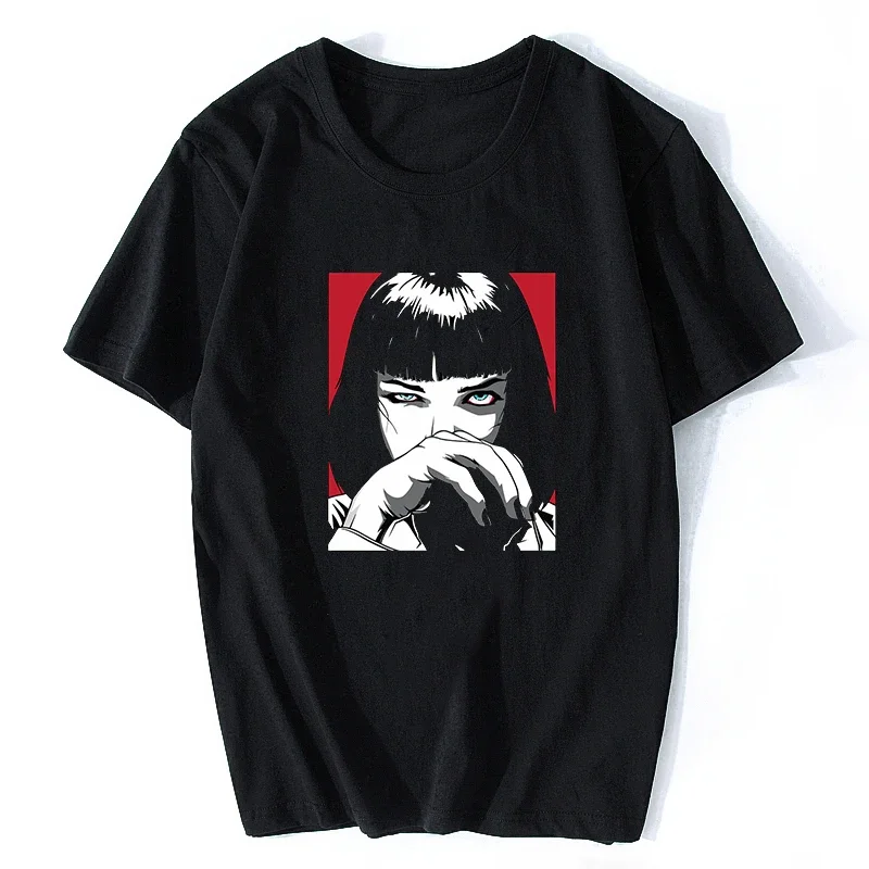 Quentin Tarantino Pulp Fiction Mia Vintage Men/women Fashion Movie 90S Printed T-shirt Punk Rock Aesthetic Unique Streetwear