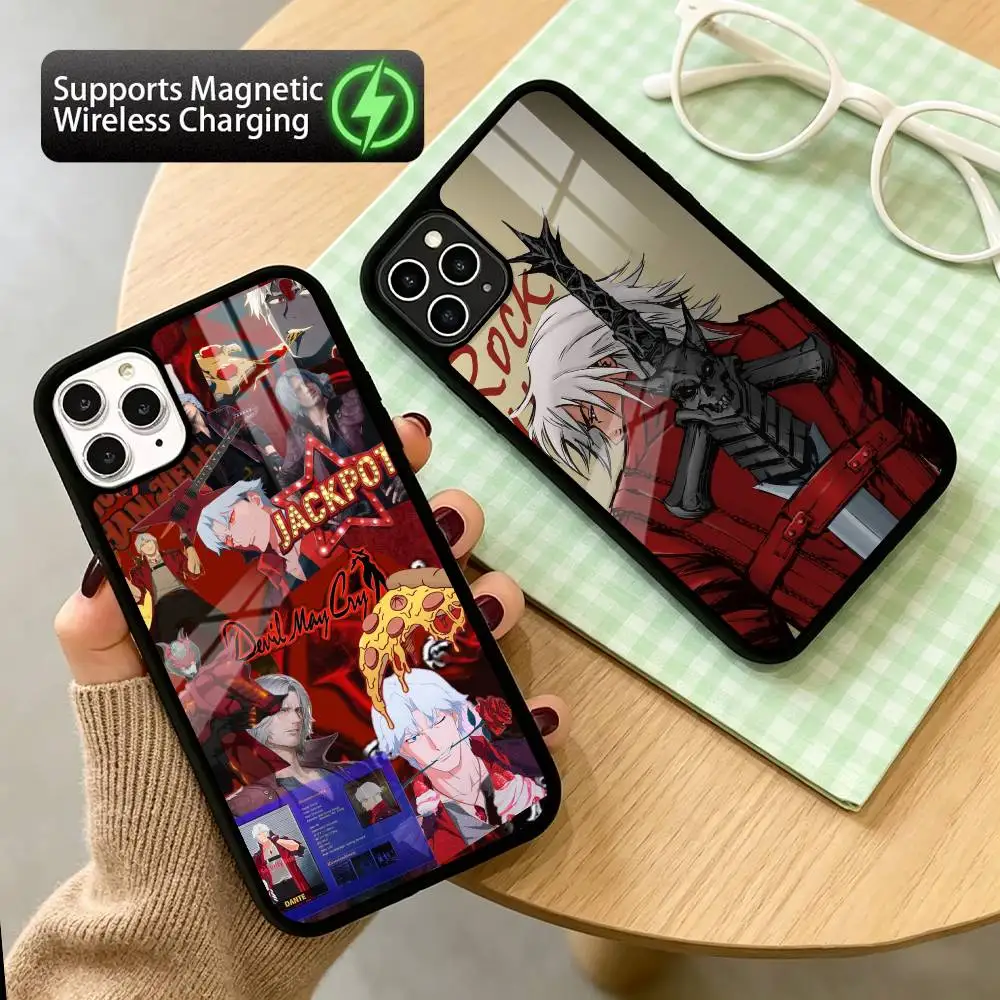 Cover per iPhone d-Dante d-Devil May Cry per iPhone 17, 16, 15, 14, 13, 12, 11 Plus, Pro, Supporta la Ricarica Wireless Magnetica