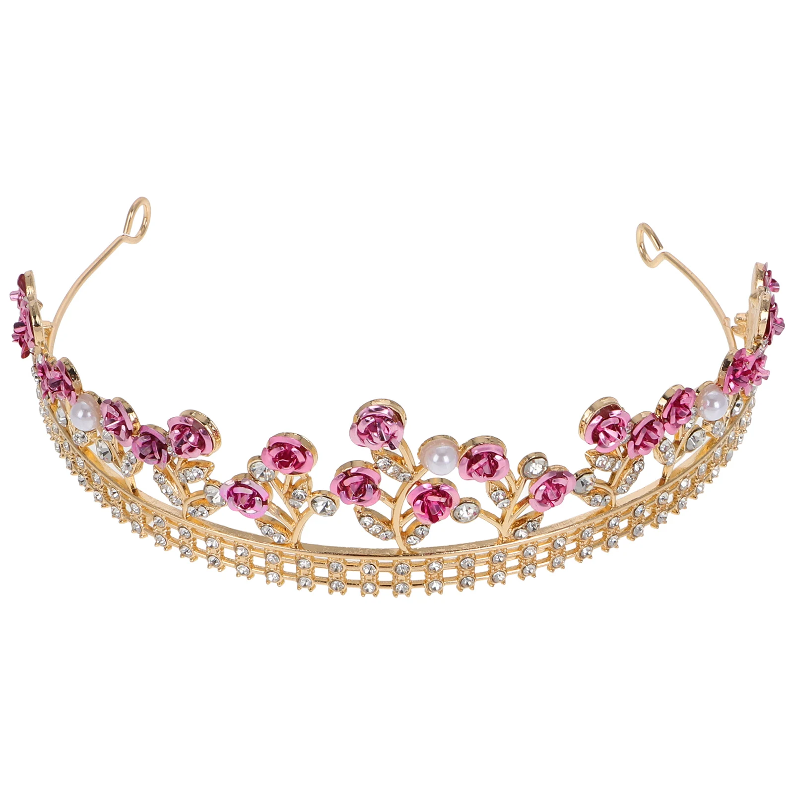 

Elegant Rhinestone Rose Crown Headband Wedding Bridal Accessories Tiara For Women Bridesmaid Headpiece Party Birthday Event Hair