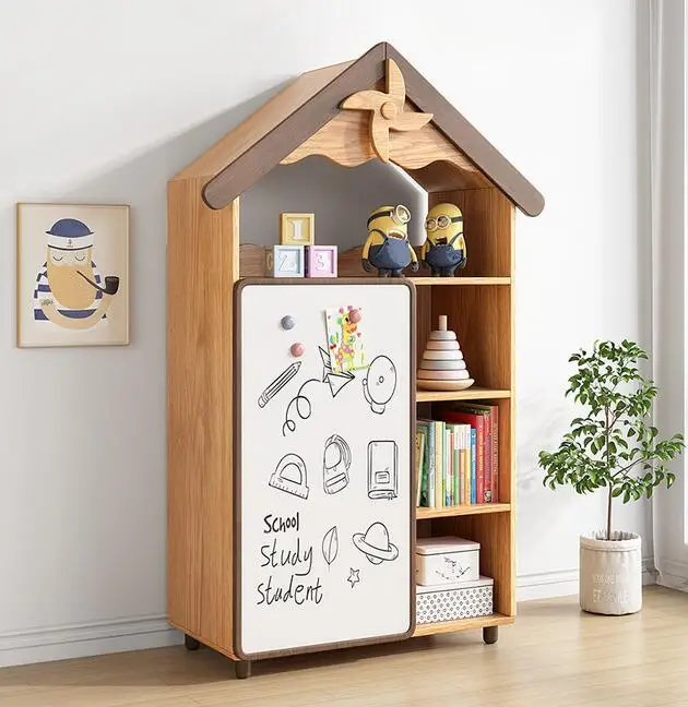 Cartoon bookcase fairy tale house study bedroom storage cabinet E0 environmental protection drawing board whiteboard storage