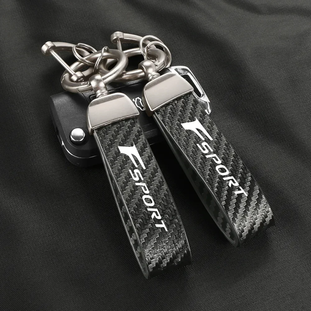 Carbon Fiber Car Keychain Key Chain Ring Pendant For Lexus GS F Sport 350 Ct200h Uvx 250h Nx 300h Rx Auto Accessories