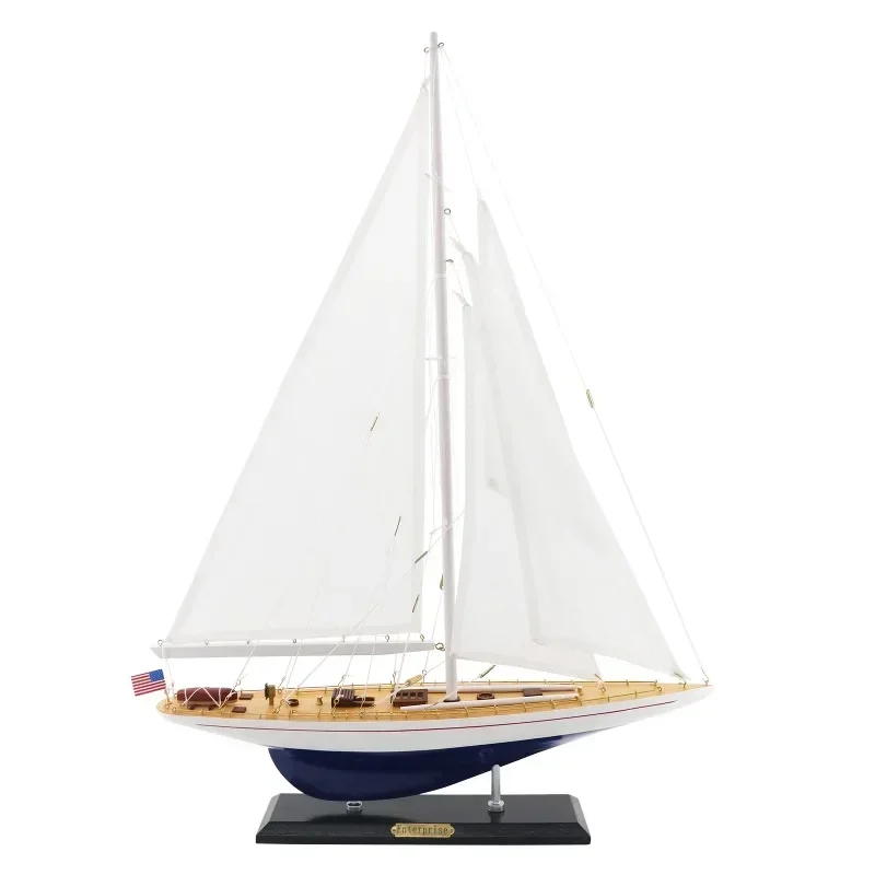 

Exquisite solid wood sailboat model, single mast, American style, European style porch decoration, smooth sailing, modern museum