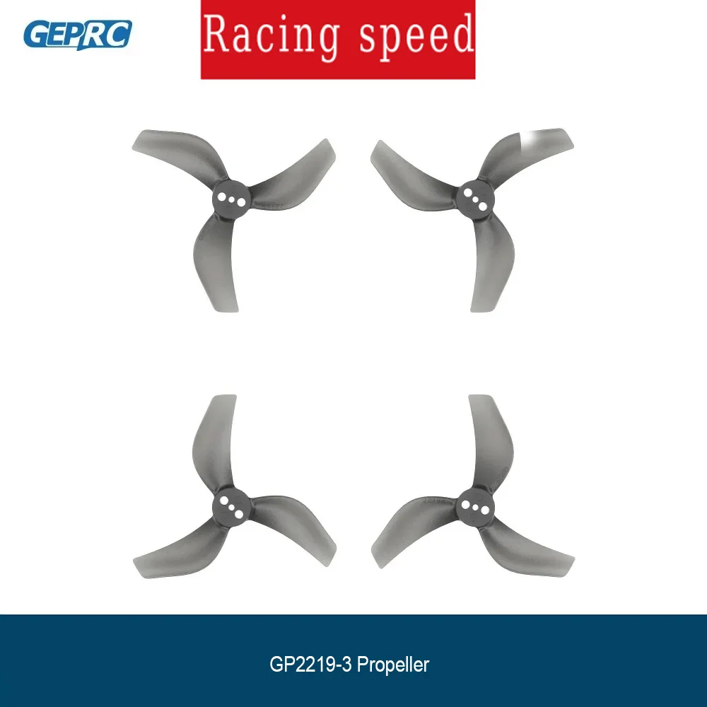 GEPRC X GEMFAN GP2219-3 2219 2.2 Inch 3-Blades PC Transparent Black Propeller 1.5mm Shaft for DarkStar22 RC FPV Racing Drones