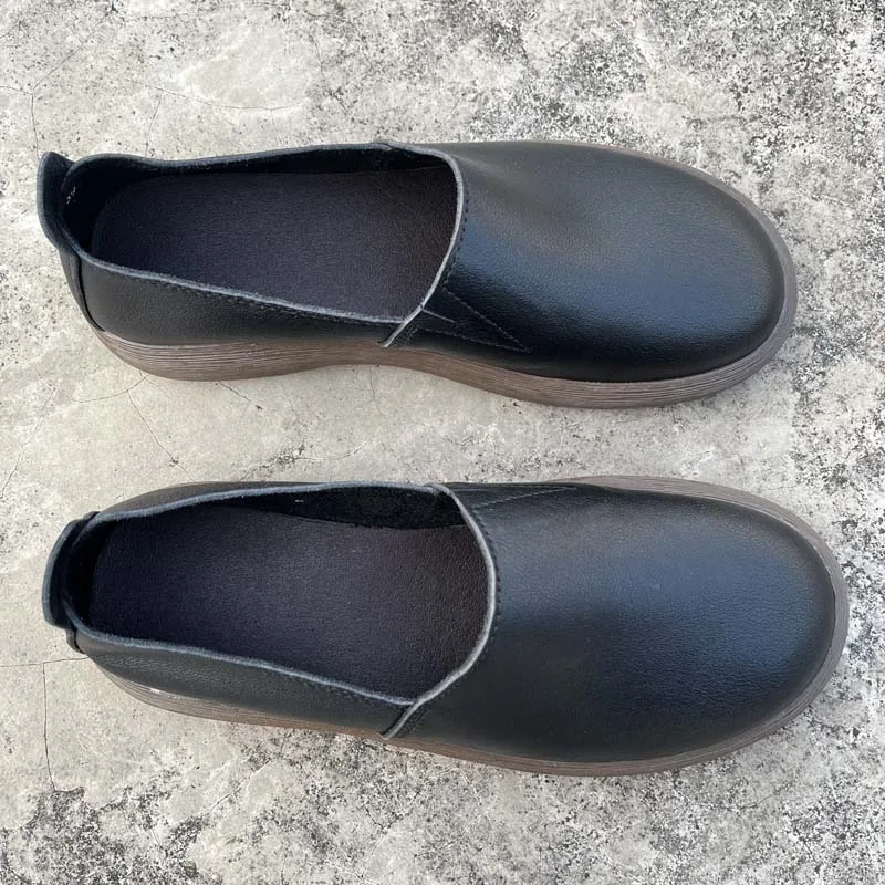 

Careaymade-100% мужская повседневная обувь из натуральной кожи с воротником на мягкой подошве, туфли для ленивых на одну ногу, классические модные туфли ручной работы из воловьей кожи