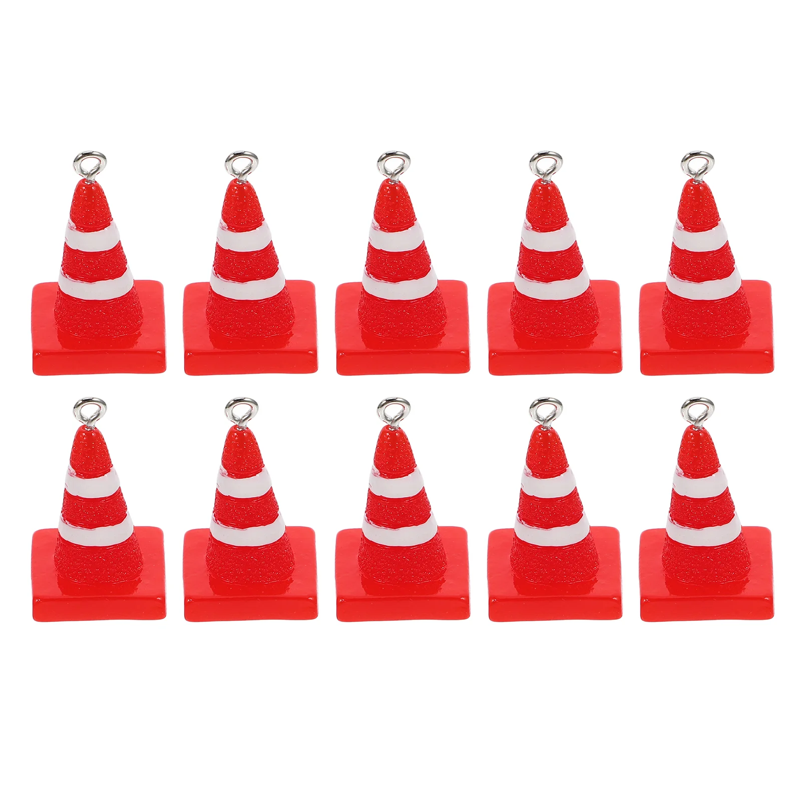 10 Pcs Barricade Pendant Mini Stop Signs Traffic Cones Construction Highway Safety Jewelry The DIY Earring Charm Party Favors