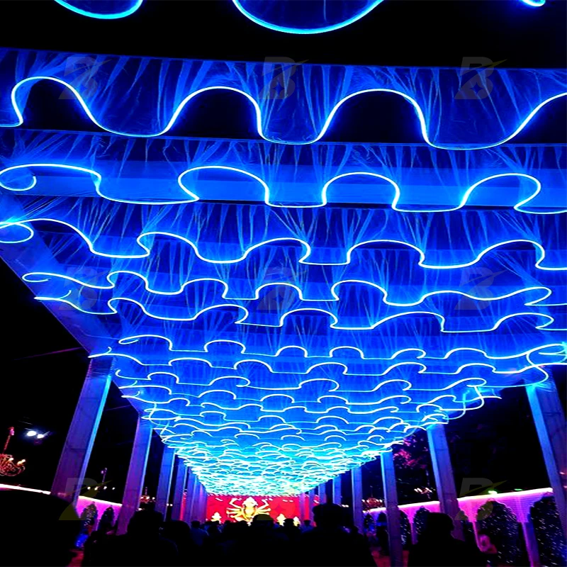 

Street atmosphere decoration dazzling ceiling gauze stretch cloth art creative festival hotel supermarket light