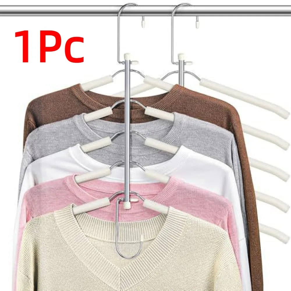 5 in 1 Multi-Layer Hanger Traceless Multifunctional Space Saving Hanger Heavy-Duty Creative Closet Organizer Household