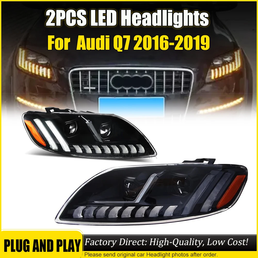 

Автомобильные аксессуары для фар Audi Q7 2006-2015 Q7 2 шт. фары передний свет светодиодный динамический указатель поворота светодиодные линзы ближнего и дальнего света