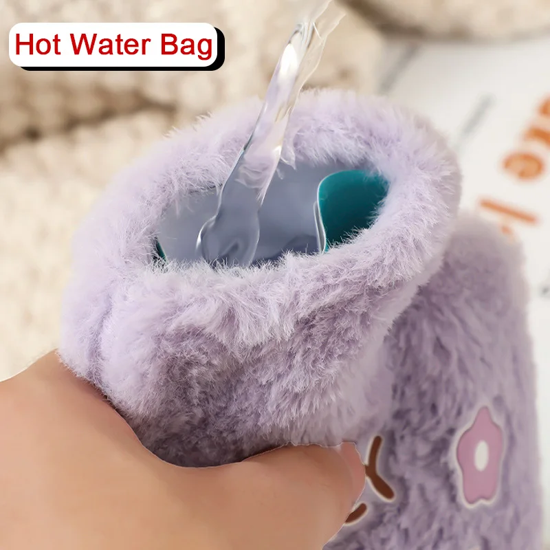 500ML Soft Hot Water Bottle Winter Hand Warmer Cute Kawaii Water Bottle for Girls Portable Waist Hand Bed Warm Bottles