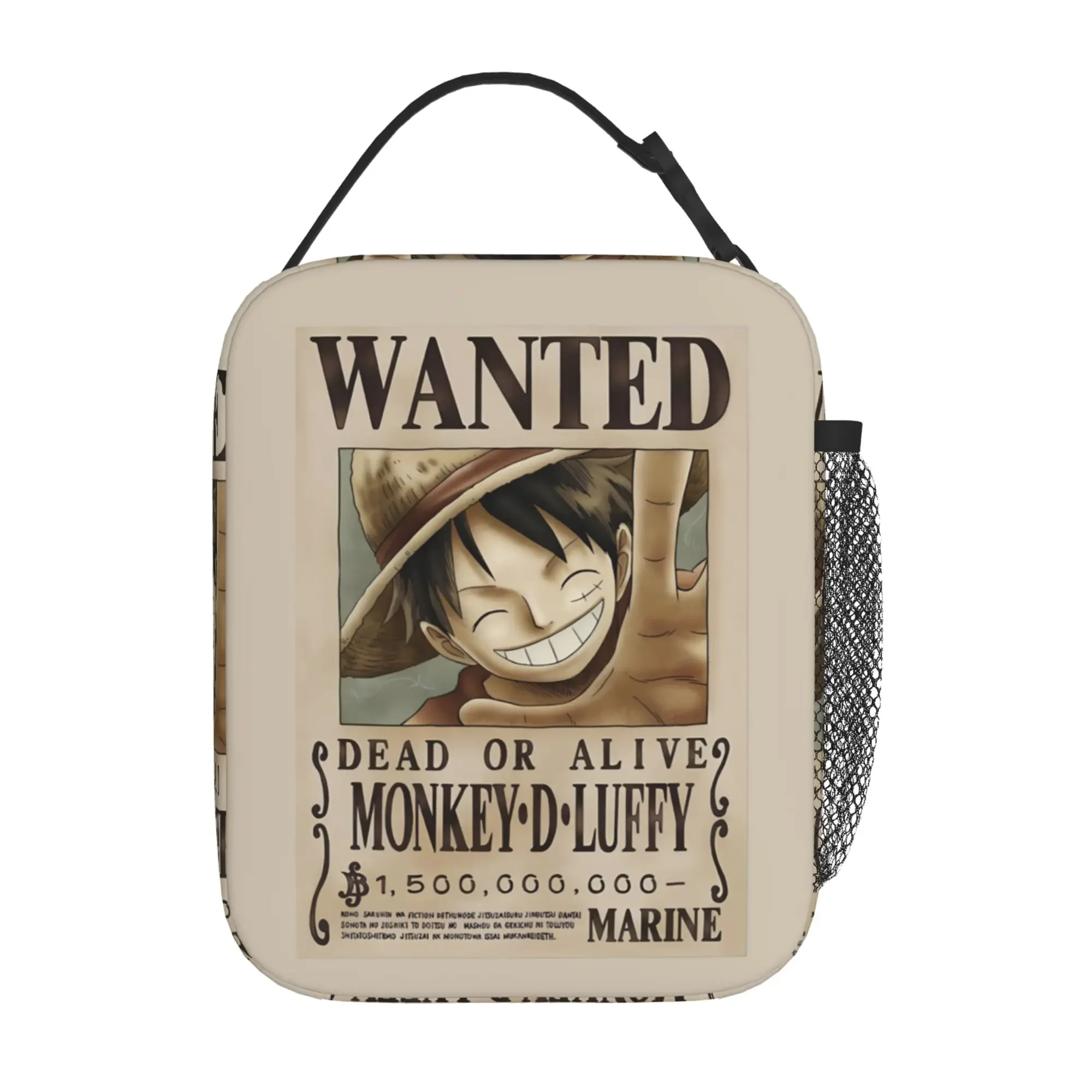 Wanted Monkey Luffy Anime Lunch Box for Men Women Big Lunch Bag for Office Work Picnic Reusable Portable Lunch Box for Women