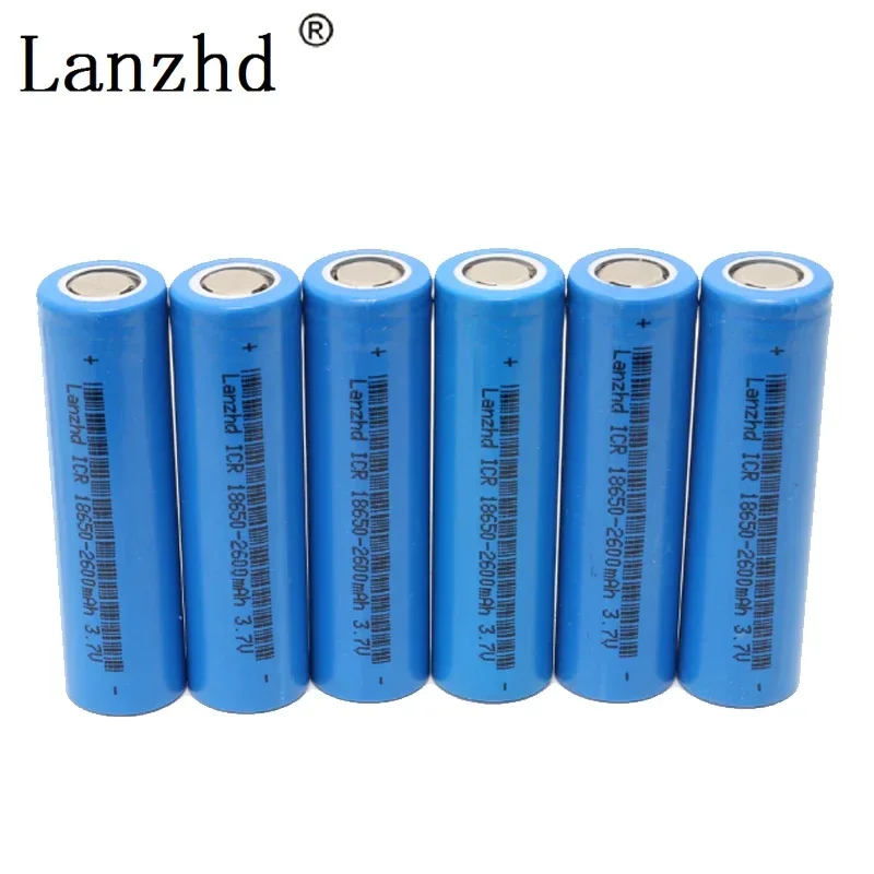 6PCS 3.7v Battery for LG HG2 18650 Batteries rechargeable Batteries lithium Li-ion Battery 2600MAH Capacity