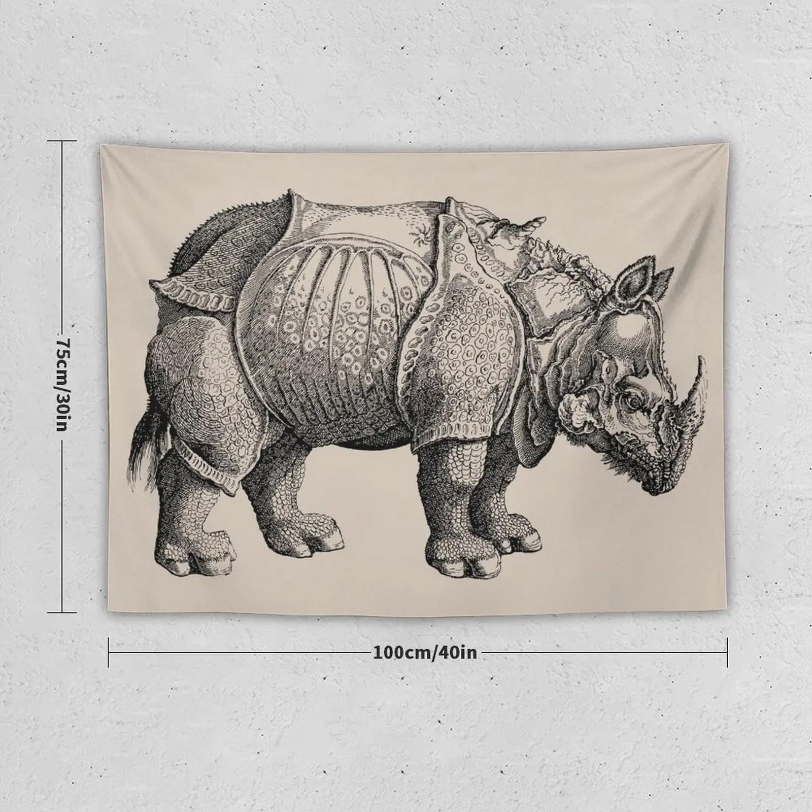 Rhinoceros by Albrecht Dürer Tapestry Decoration For Bedroom Wall Hanging Wall Decor Tapestry