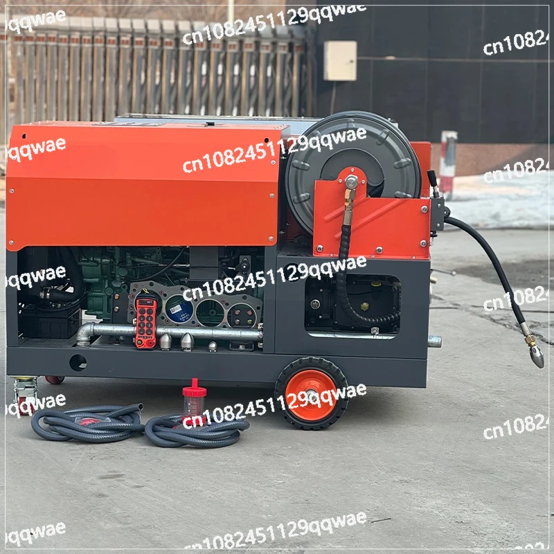 engine drives 550kg large sewage high pressure and large flow sewer dredging and cleaning machine