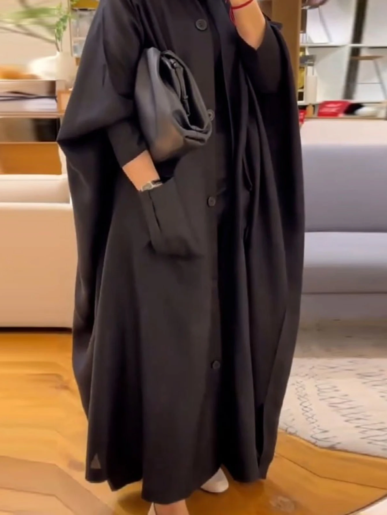 

Ид куртка женская Абая мусульманский кардиган плащ осень Джалабия Рамадан Дубай карман однотонный арабский длинный халат марокко кафтан 2026