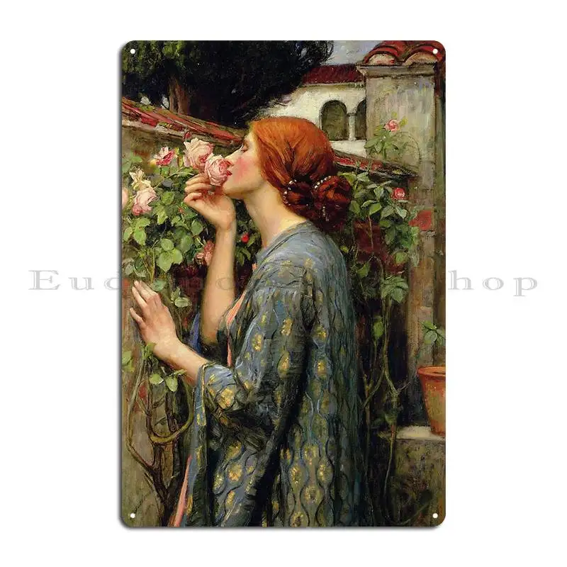 Waterhouse S Soul Of A Rose Metal Plaque Create Customized Painting Wall Mural Create Tin Sign Poster