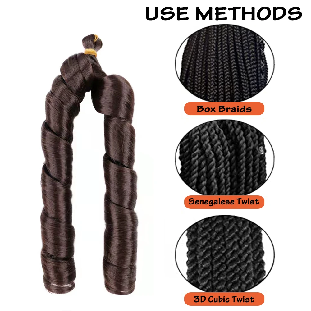 Dairess French Curly Braiding Hair for Box Braids Loose Wave Crochet Hair Synthetic Spanish Curly Silky Braiding Hair Extension