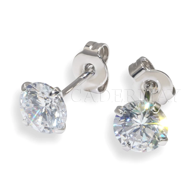 CADERMAY D VVS Moissanite 925 Sterling Silver Stud Charms Earrings For Women Girls Custom Fashion  Jewelry