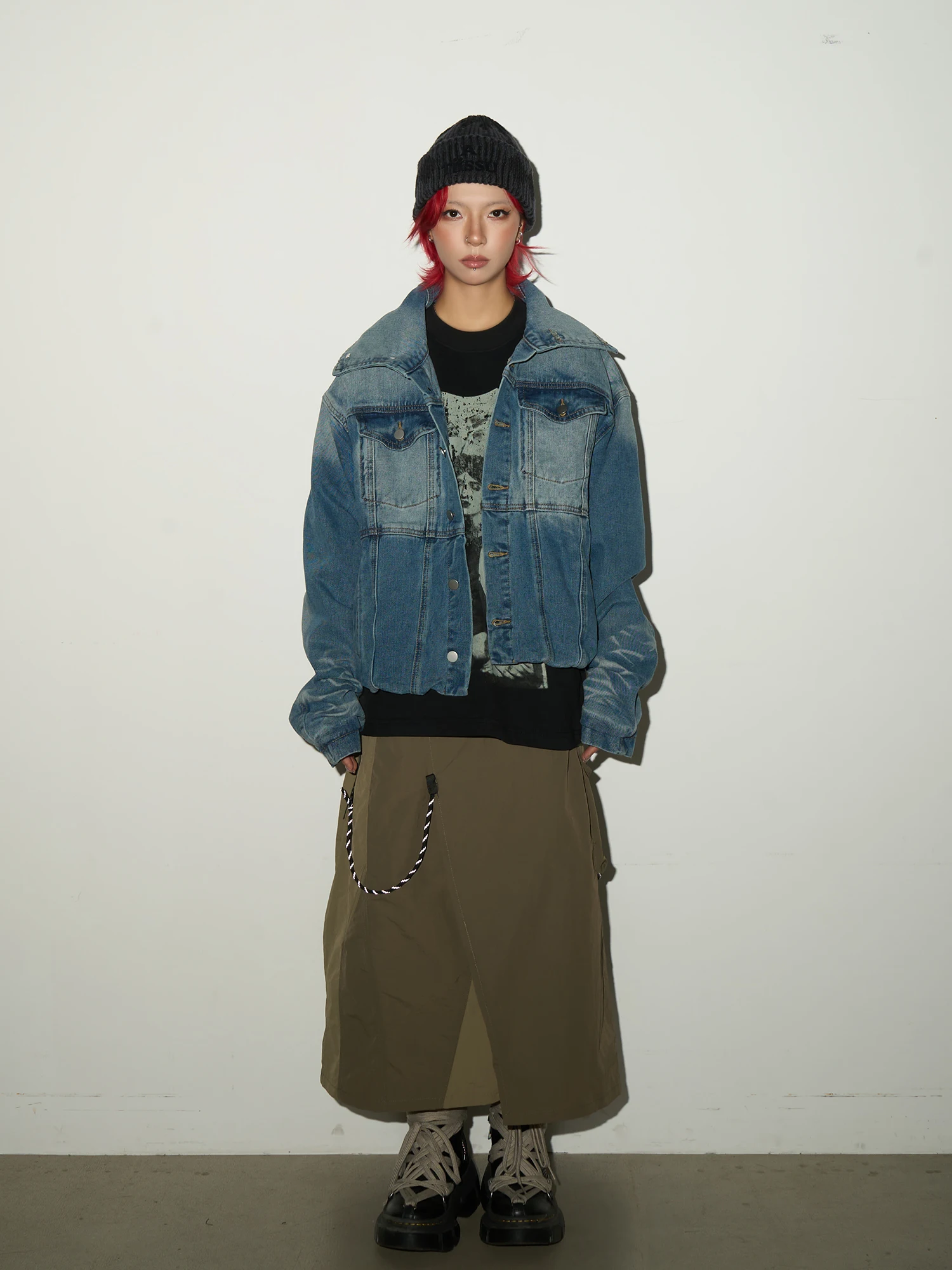 

Функциональная рабочая юбка MICHINNYON с регулируемым поясом, весна-лето, длинная юбка А-силуэта