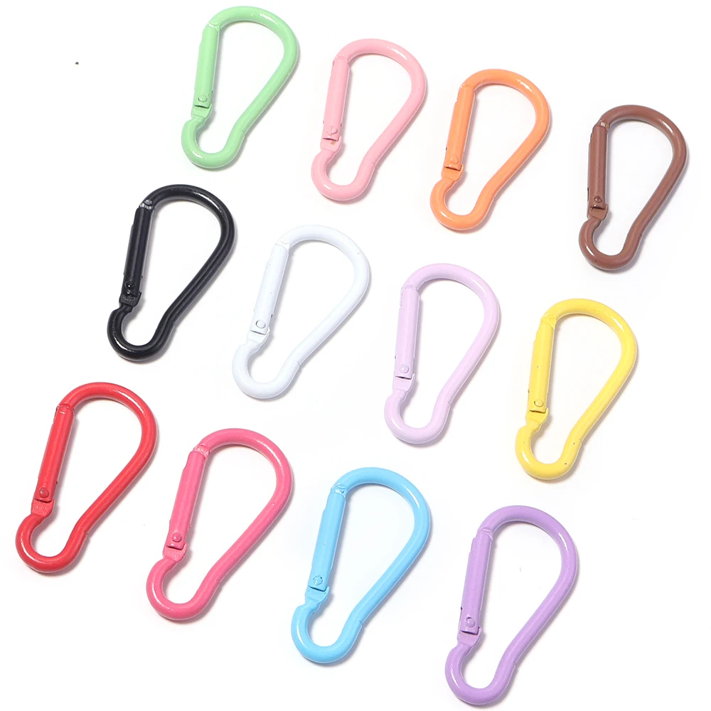 10pcs Aluminum Gourd Shape Spring Clasps Keyring Openable Carabiner Clips Hooks For DIY Bag Keychain Dog Chains Jewelry Making view 6