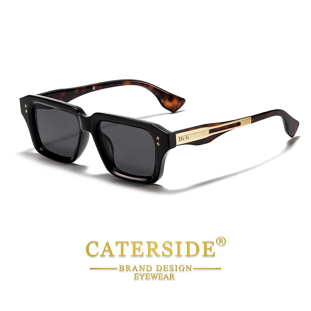 CATERSIDE Retro Quadratische Metall-Sonnenbrille für Männer, Modische Damen-Sonnenbrille, Outdoor-Reise-Fahrbrille, Dekorative Brille, UV400 – Detail 7