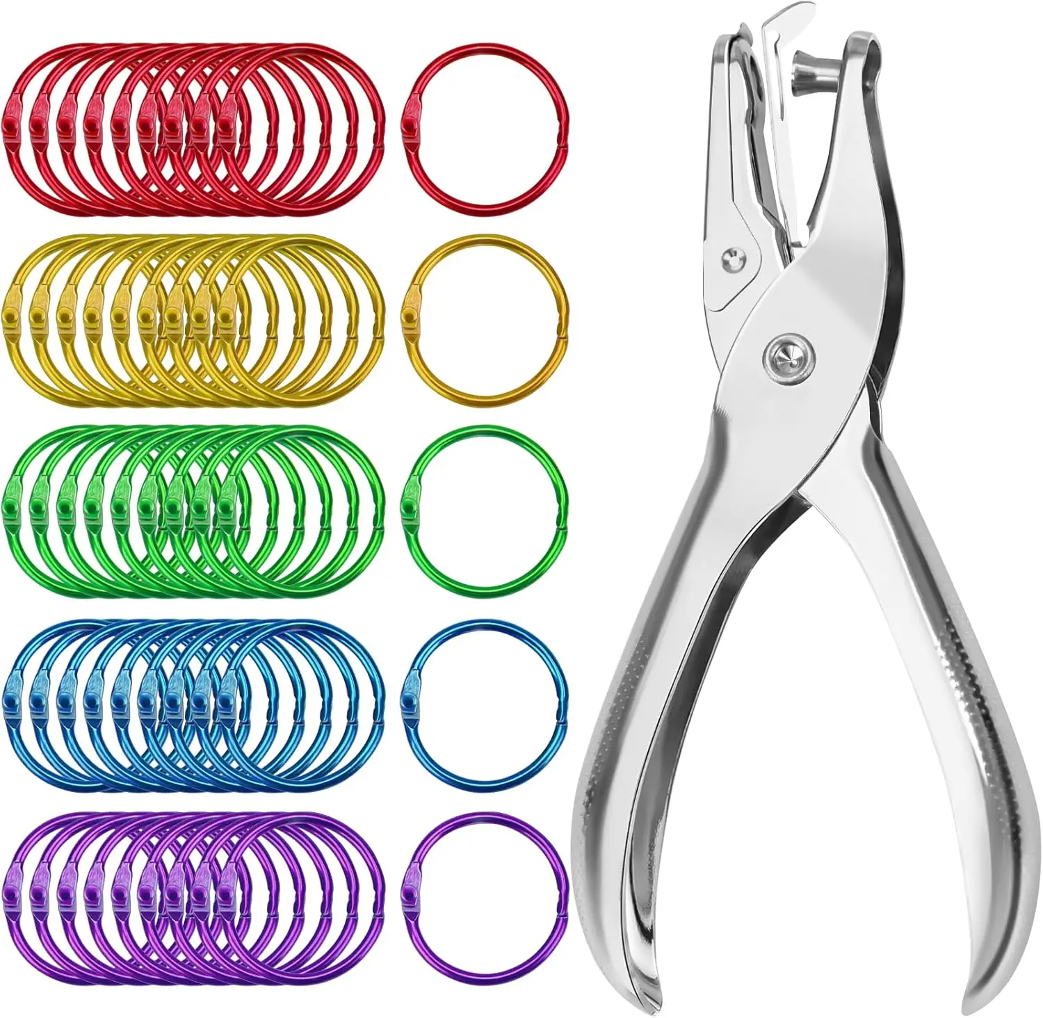 

50 Pack 1 Inch Binder Rings, Loose Leaf Rings for Crafts, Documents, Photos, Scrapbooking
