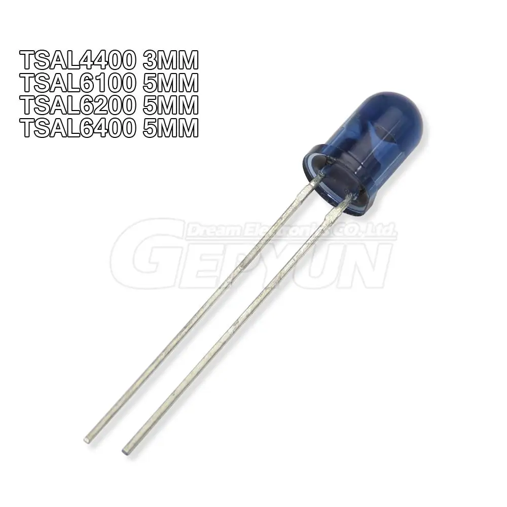 10 pièces/lot TSAL4400 TSAL6100 TSAL6200 TSAL6400 4400 6100 6200 6400 émetteur ir 3mm 5MM 940NM 2 broches