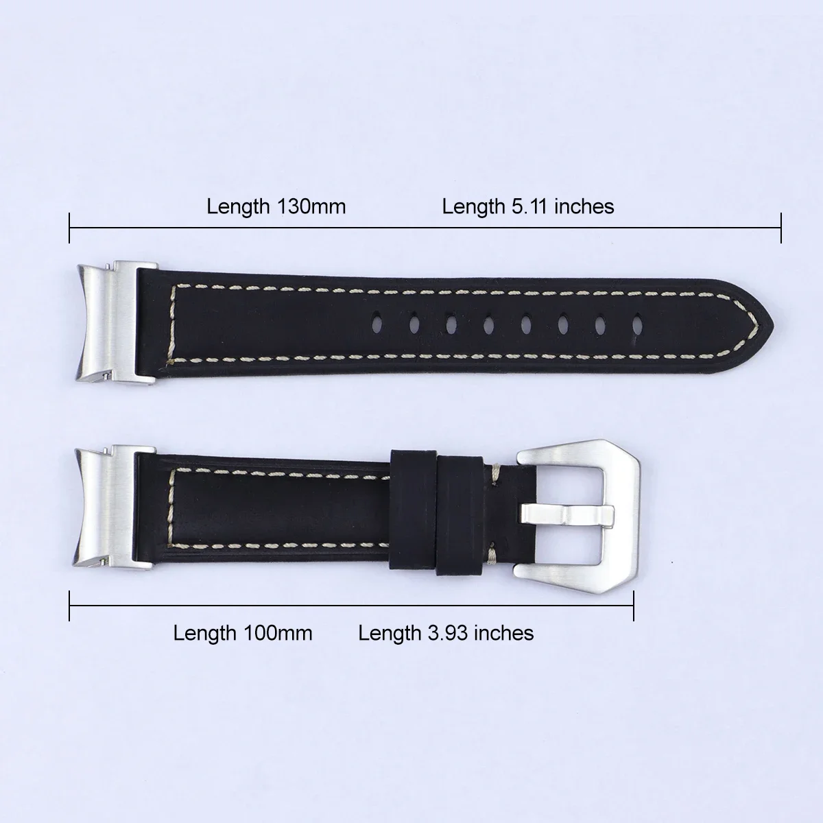 Genuine Leather Strap for Samsung Galaxy Watch 6 Classic 47mm 43mm Band Watch 6 5 4 44mm 40mm No Gaps Quick Fit Watch 5 Pro 45mm