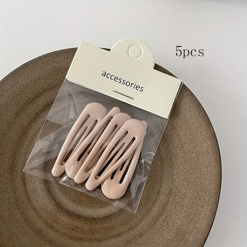5 Stück süße, mädchenhafte, bunte Haarspangen mit Herz-Motiv, einfache, stilvolle Haarspangen für die Ponyseite, BB-Clips – Detail 9