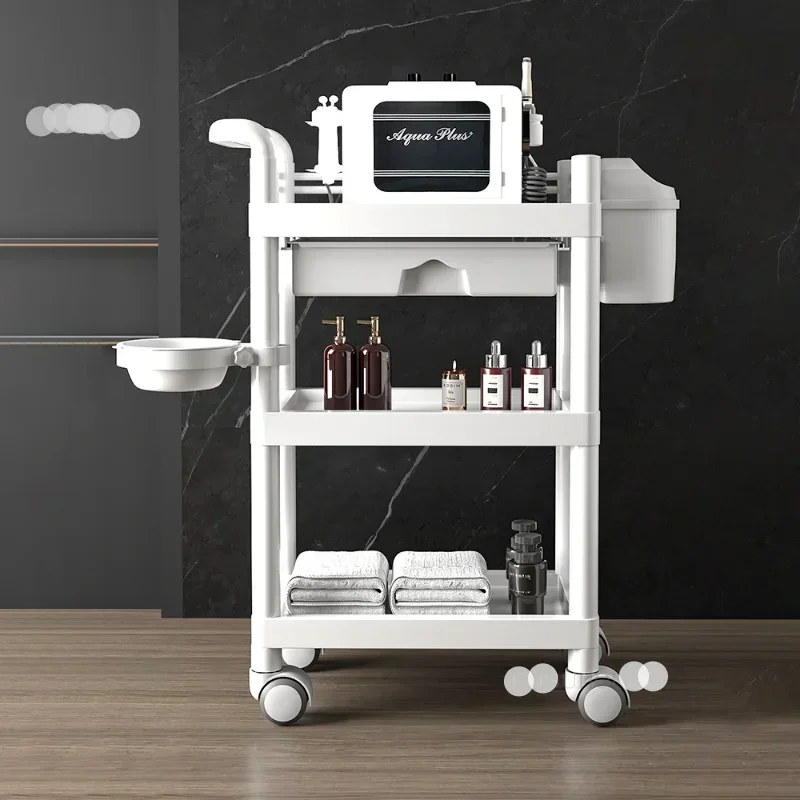 

Beauty Salon Special Trolley Three-layer Tool Trolley Skin Management Beauty Cart Mobile Plastic Instrument Hand Push Tools Cart