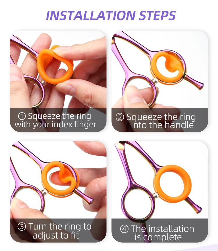 Fenice Pet Scissors Silicone Finger Rings Imported Soft Finger Non Slip Ring Beautician Finger Set Ultra Soft and Comfortable