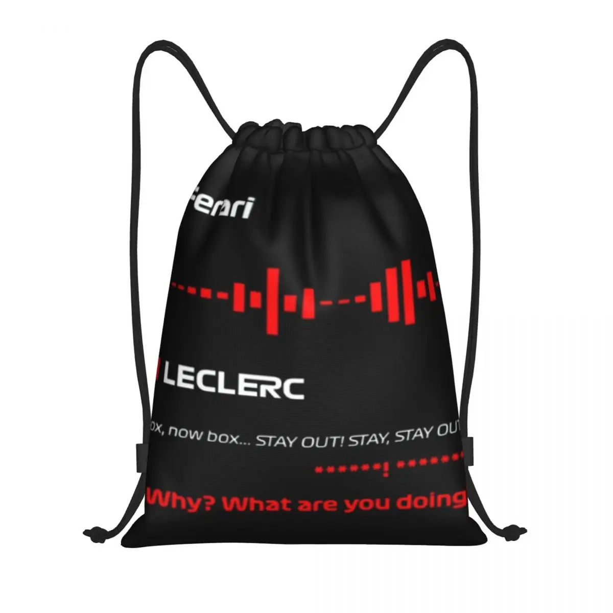 Caja de mensajes de Radio Charles Leclerc ahora Box Stay Out Stay Out bolsa con cordón hombres mujeres ligero deportes gimnasio almacenamiento mochila