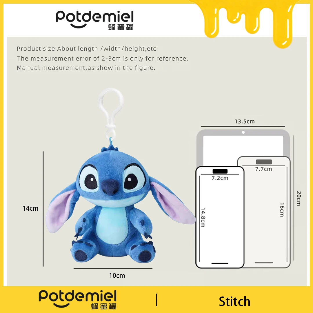 Potdemiel Disney Lilo Stitch Plush Character Keychain Classic Alien Doll Luggage Tag Party Favor Gift Backpack Charm Collectible - view 5