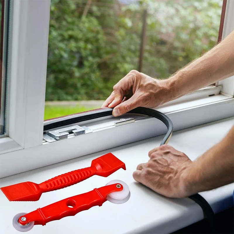 2pcs Door Window Rubber Strip Installation Roller Wheel Shovel Set Nylon Material Screen Sealing Strip Press the Key Hand Tools