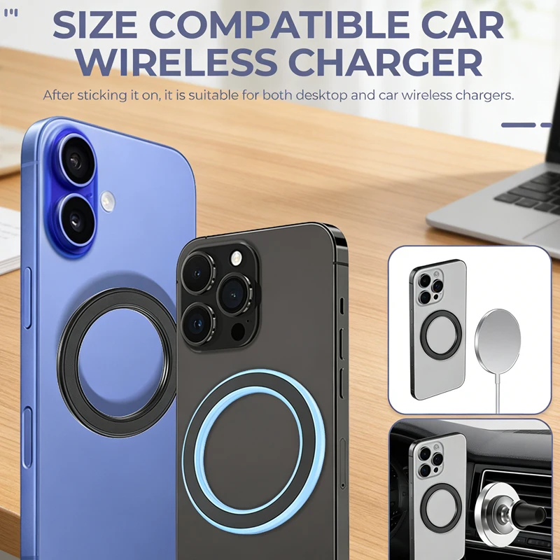 Wall Smart Phone Magnetic Stand for Magsafe Car Sticker Bracket Universal Cell Phone Magnet Ring Holder for iPhone 12-17 Series