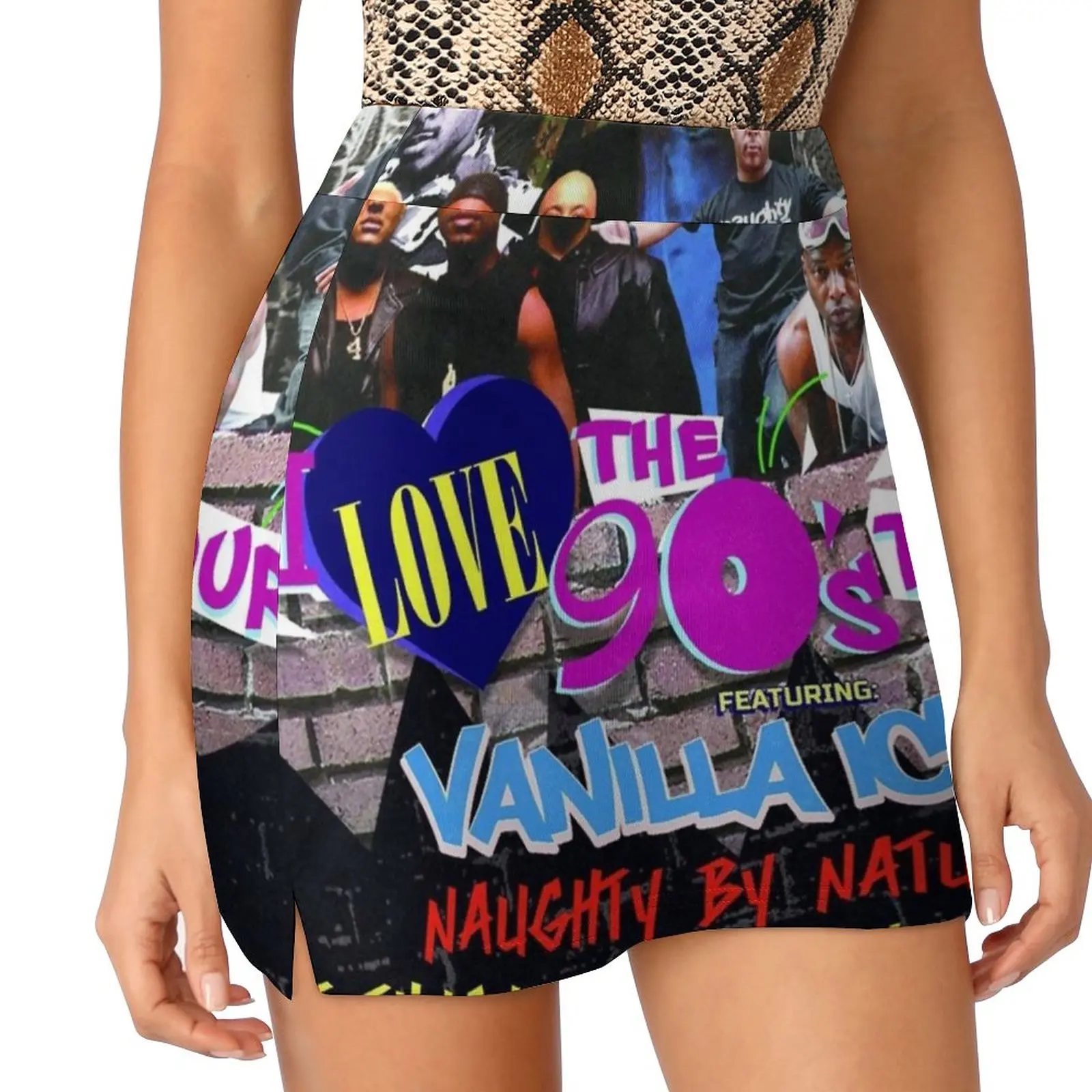 Vanilla Ice : I Love The '90S 2021 Summer Tour Women's skirt Sport Skort Skirt With Pocket Fashion Korean Style Skirt 4Xl