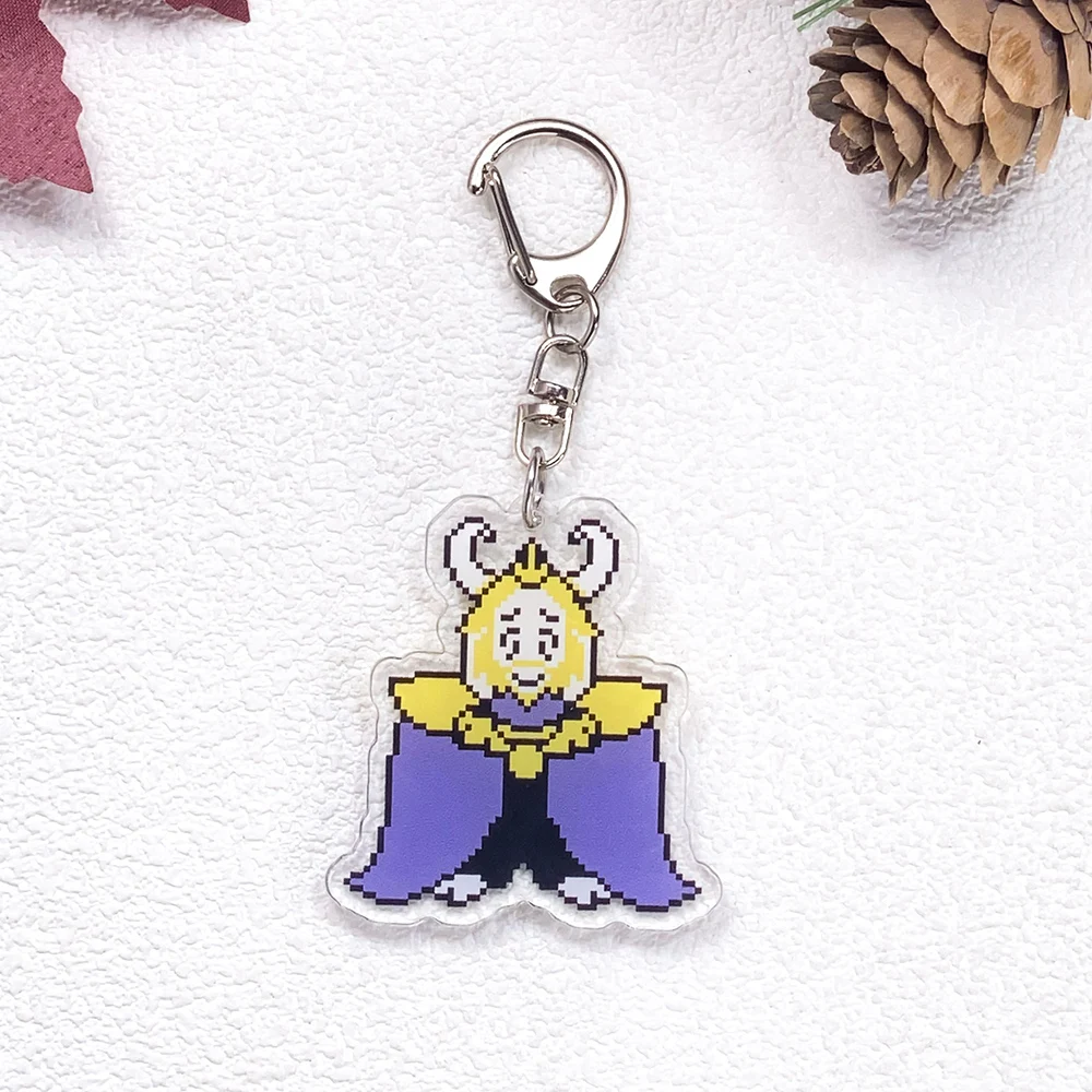 1/16 Stück Spielfiguren Undertale Auto-Schlüsselanhänger Zubehör Acryl Niedliche Anhänger für Taschen Lustiger Schlüsselhalter Rucksack-Dekoration – Detail 16