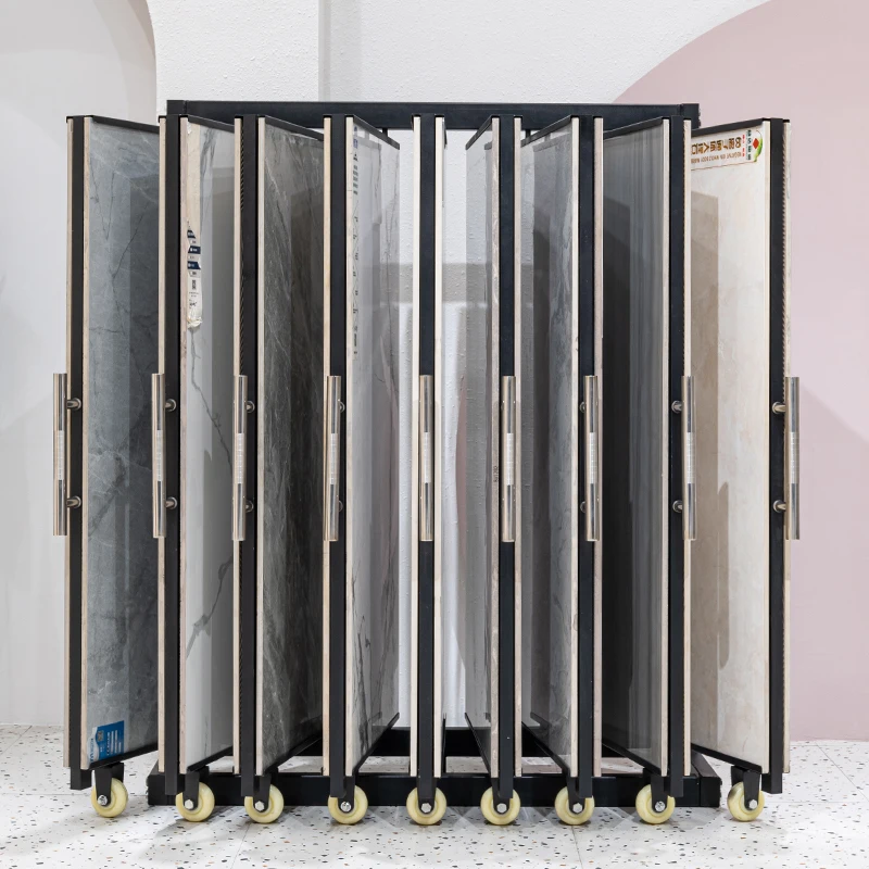 Tile Rack Flip Floor Shelf Floor Tile Wood Floor Showcase Wooden Door Wall Cloth Display Rack Large Slab Tile Sample Rack