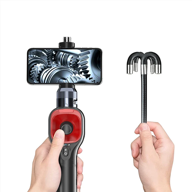 Articulating Borescope 6.2mmProbe 4 Ways  Endoscope Inspection Camera with 6 LED for Snake Tube