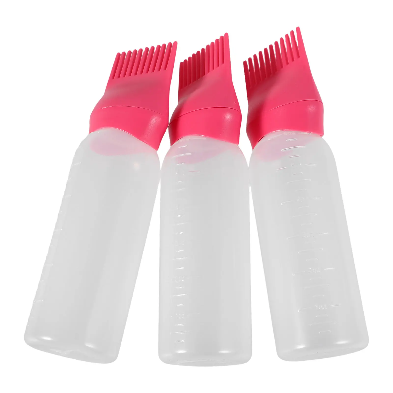

3Pcs Root Applicator Bottle with Comb Teeth for Hair Dye Perm Solution Even Distribution Home Salon Use Hair Oiler Tool