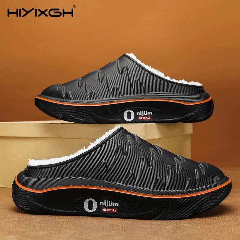 

Зимние мужские и женские хлопковые тапочки, домашние и уличные теплые тапочки, непромокаемая осенняя мужская пара, домашние плюшевые тапочки для спальни