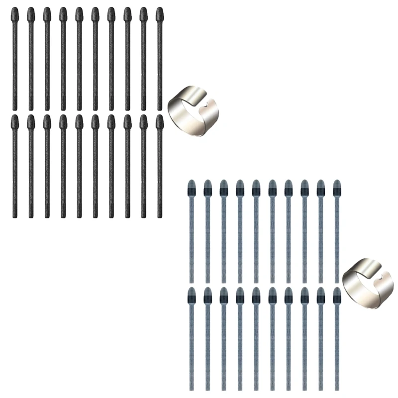 مجموعة أطراف اللباد مكونة من 20 قطعة مع مشبك قلم أسود لأجهزة اللمس الرائعة