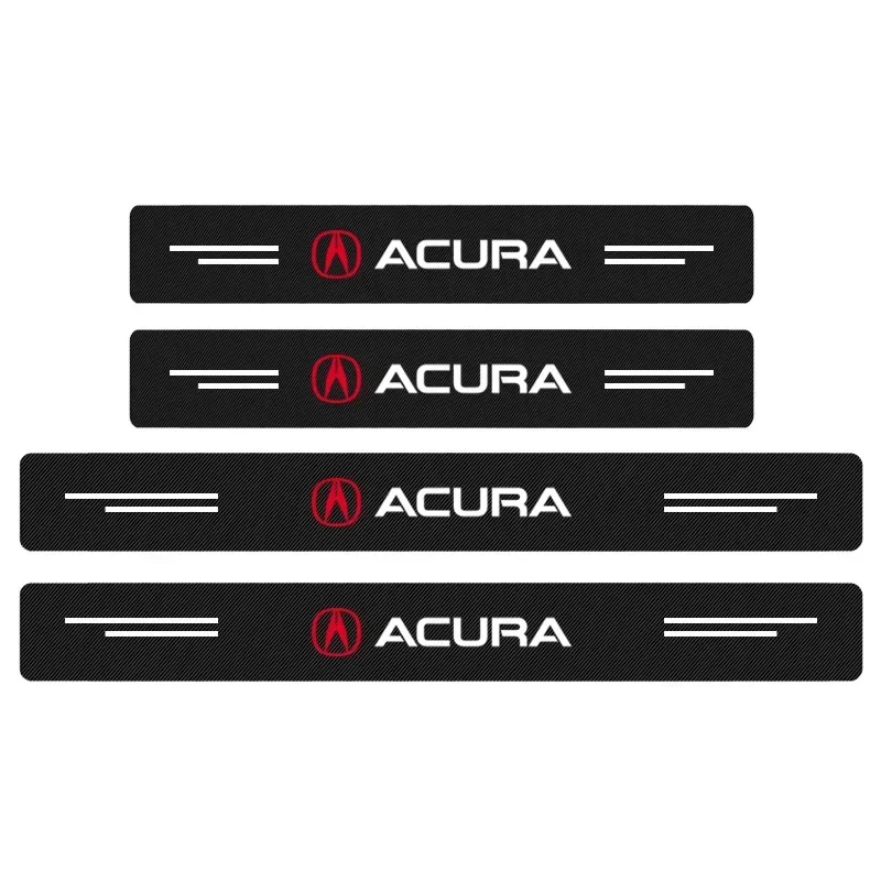 4pcs Carbon Fiber Car Sticker Auto Door Threshold Scratch Waterproof For Acura RL Integra ILX TL TLX MDX RDX CL CSX RSX ZDX TSX