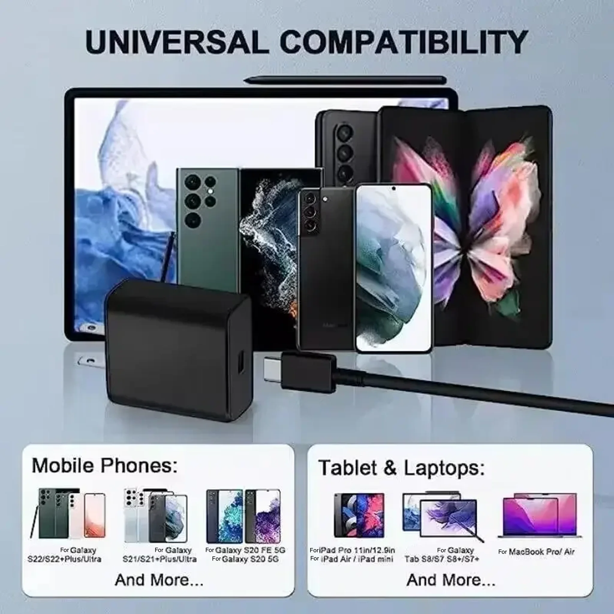 For Samsung 60W Charger Super Fast Type C Charger PD 45W Charger for Galaxy S26 Ultra S25 FE S24 S23 S20 S22 S21 A57 A56