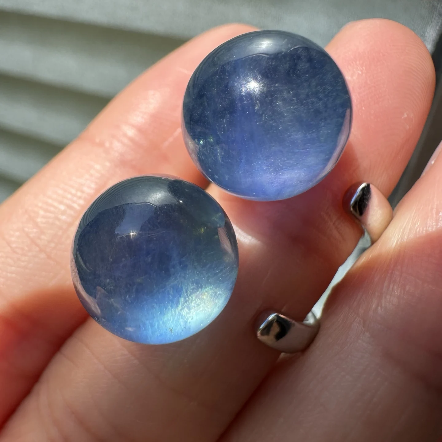 

1 Pc Fengbaowu Natural Aquamarine Ring 12-13MM Sphere 925 Sterling Silver Reiki Healing Stone Jewelry Gift For Women